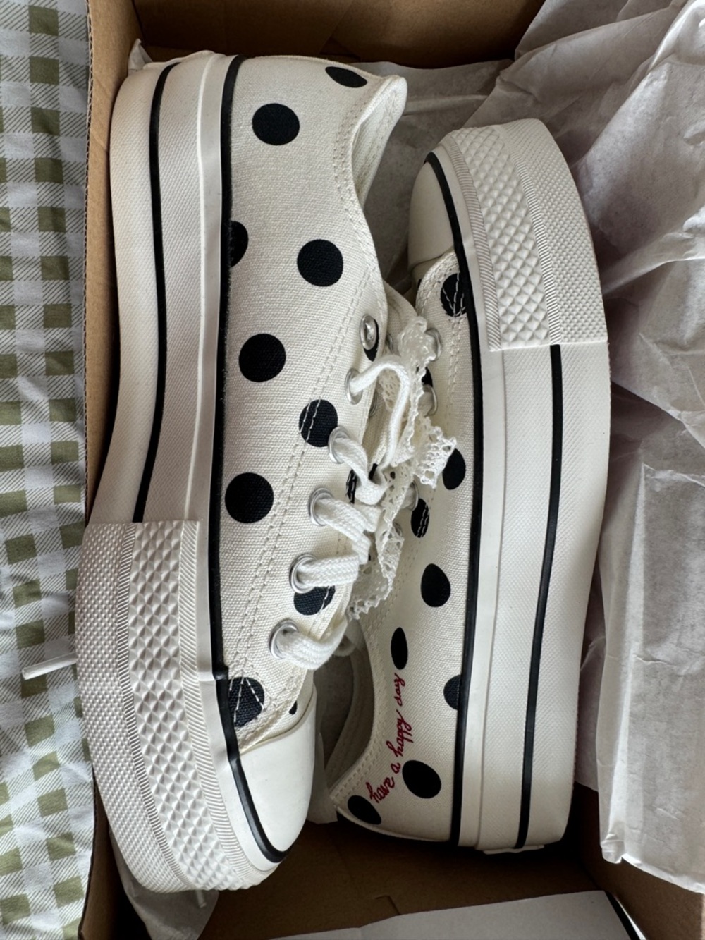 Converse Chuck Taylor All Star Lift Platform Polka Dots - US Women’s Size 8